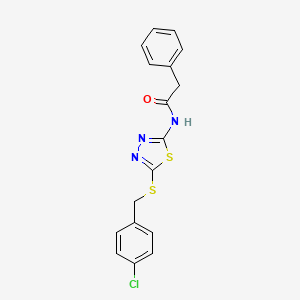 molecular formula C17H14ClN3OS2 B4095167 N-{5-[(4-chlorobenzyl)thio]-1,3,4-thiadiazol-2-yl}-2-phenylacetamide 