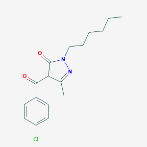 molecular formula C17H21ClN2O2 B409519 4-[(4-Chlorophenyl)carbonyl]-1-hexyl-3-methyl-2-pyrazolin-5-one 