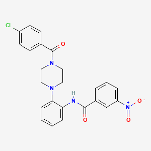 molecular formula C24H21ClN4O4 B4095214 N-{2-[4-(4-chlorobenzoyl)-1-piperazinyl]phenyl}-3-nitrobenzamide 