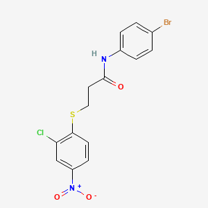 molecular formula C15H12BrClN2O3S B4095216 N-(4-bromophenyl)-3-[(2-chloro-4-nitrophenyl)thio]propanamide 