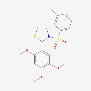 molecular formula C19H23NO5S2 B409522 3-(m-Tolylsulfonyl)-2-(2,4,5-trimethoxyphenyl)thiazolidine CAS No. 337353-41-0