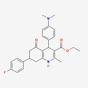 ethyl 4-[4-(dimethylamino)phenyl]-7-(4-fluorophenyl)-2-methyl-5-oxo-1,4,5,6,7,8-hexahydro-3-quinolinecarboxylate