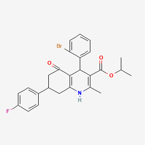 Propan-2-yl 4-(2-bromophenyl)-7-(4-fluorophenyl)-2-methyl-5-oxo-1,4,5,6,7,8-hexahydroquinoline-3-carboxylate