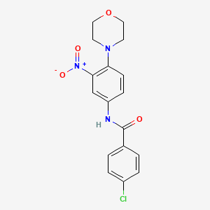 molecular formula C17H16ClN3O4 B4095321 4-chloro-N-[4-(4-morpholinyl)-3-nitrophenyl]benzamide 