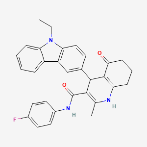 4-(9-ethyl-9H-carbazol-3-yl)-N-(4-fluorophenyl)-2-methyl-5-oxo-1,4,5,6,7,8-hexahydroquinoline-3-carboxamide