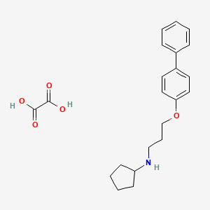 molecular formula C22H27NO5 B4095341 N-[3-(4-biphenylyloxy)propyl]cyclopentanamine oxalate 