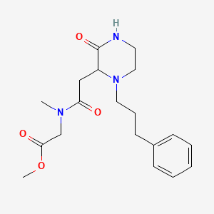 molecular formula C19H27N3O4 B4095348 methyl N-methyl-N-{[3-oxo-1-(3-phenylpropyl)-2-piperazinyl]acetyl}glycinate 