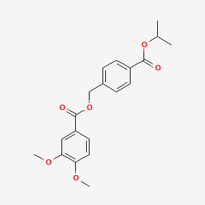 molecular formula C20H22O6 B4095392 4-(isopropoxycarbonyl)benzyl 3,4-dimethoxybenzoate 