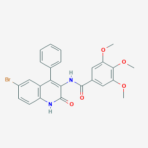 molecular formula C25H21BrN2O5 B409541 N-(6-bromo-2-oxo-4-phenyl-1,2-dihydroquinolin-3-yl)-3,4,5-trimethoxybenzamide CAS No. 312527-88-1