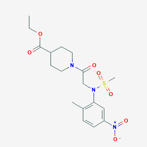 molecular formula C18H25N3O7S B4095425 ethyl 1-[N-(2-methyl-5-nitrophenyl)-N-(methylsulfonyl)glycyl]-4-piperidinecarboxylate 