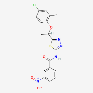 molecular formula C18H15ClN4O4S B4095441 N-[5-[1-(4-chloro-2-methylphenoxy)ethyl]-1,3,4-thiadiazol-2-yl]-3-nitrobenzamide 