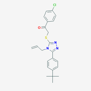 molecular formula C23H24ClN3OS B409546 2-{[4-allyl-5-(4-tert-butylphenyl)-4H-1,2,4-triazol-3-yl]sulfanyl}-1-(4-chlorophenyl)ethanone 