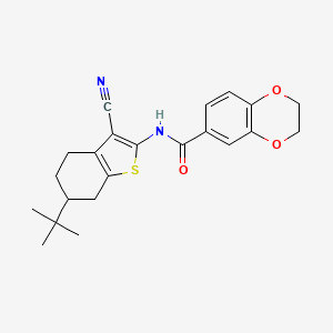 molecular formula C22H24N2O3S B4095468 N-(6-tert-butyl-3-cyano-4,5,6,7-tetrahydro-1-benzothiophen-2-yl)-2,3-dihydro-1,4-benzodioxine-6-carboxamide 