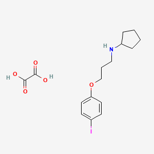 N-[3-(4-iodophenoxy)propyl]cyclopentanamine;oxalic acid