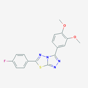 molecular formula C17H13FN4O2S B409548 3-(3,4-Dimethoxyphenyl)-6-(4-fluorophenyl)[1,2,4]triazolo[3,4-b][1,3,4]thiadiazole CAS No. 129081-86-3