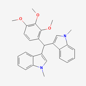 molecular formula C28H28N2O3 B4095489 1-Methyl-3-[(1-methylindol-3-yl)-(2,3,4-trimethoxyphenyl)methyl]indole 