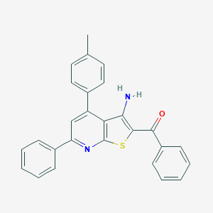 molecular formula C27H20N2OS B409549 [3-Amino-4-(4-methylphenyl)-6-phenylthieno[2,3-b]pyridin-2-yl](phenyl)methanone 