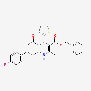 benzyl 7-(4-fluorophenyl)-2-methyl-5-oxo-4-(2-thienyl)-1,4,5,6,7,8-hexahydro-3-quinolinecarboxylate