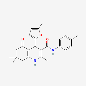 molecular formula C25H28N2O3 B4095508 2,7,7-trimethyl-4-(5-methyl-2-furyl)-N-(4-methylphenyl)-5-oxo-1,4,5,6,7,8-hexahydro-3-quinolinecarboxamide 