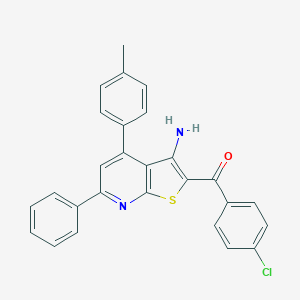 molecular formula C27H19ClN2OS B409551 [3-Amino-4-(4-methylphenyl)-6-phenylthieno[2,3-b]pyridin-2-yl](4-chlorophenyl)methanone 