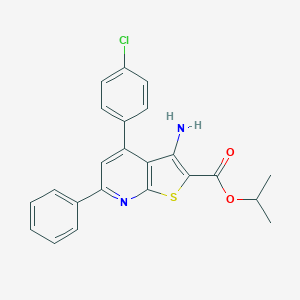 molecular formula C23H19ClN2O2S B409552 Isopropyl 3-amino-4-(4-chlorophenyl)-6-phenylthieno[2,3-b]pyridine-2-carboxylate 