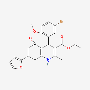 ethyl 4-(5-bromo-2-methoxyphenyl)-7-(2-furyl)-2-methyl-5-oxo-1,4,5,6,7,8-hexahydro-3-quinolinecarboxylate