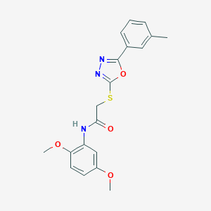 molecular formula C19H19N3O4S B409562 N-(2,5-dimethoxyphenyl)-2-{[5-(3-methylphenyl)-1,3,4-oxadiazol-2-yl]sulfanyl}acetamide 