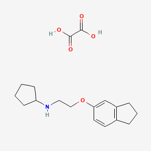 molecular formula C18H25NO5 B4095671 N-[2-(2,3-dihydro-1H-inden-5-yloxy)ethyl]cyclopentanamine oxalate 