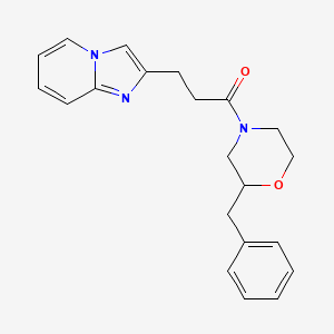 molecular formula C21H23N3O2 B4095684 2-[3-(2-benzyl-4-morpholinyl)-3-oxopropyl]imidazo[1,2-a]pyridine 