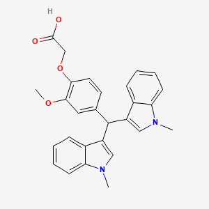 molecular formula C28H26N2O4 B4095690 {4-[bis(1-methyl-1H-indol-3-yl)methyl]-2-methoxyphenoxy}acetic acid 