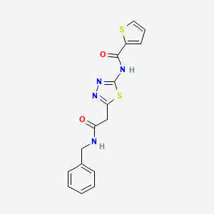 N-[5-[2-(benzylamino)-2-oxoethyl]-1,3,4-thiadiazol-2-yl]thiophene-2-carboxamide