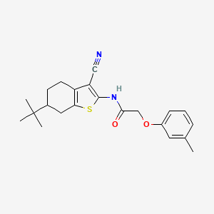 N-(6-tert-butyl-3-cyano-4,5,6,7-tetrahydro-1-benzothiophen-2-yl)-2-(3-methylphenoxy)acetamide