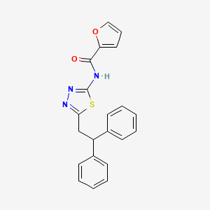 molecular formula C21H17N3O2S B4095753 N-[5-(2,2-diphenylethyl)-1,3,4-thiadiazol-2-yl]-2-furamide 