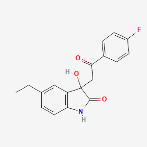 molecular formula C18H16FNO3 B4095780 5-ethyl-3-[2-(4-fluorophenyl)-2-oxoethyl]-3-hydroxy-1,3-dihydro-2H-indol-2-one 