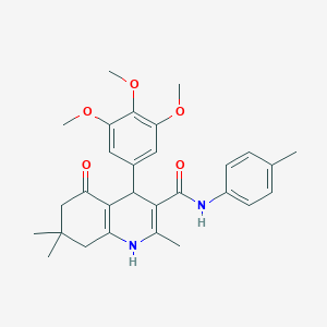 molecular formula C29H34N2O5 B4095782 2,7,7-trimethyl-N-(4-methylphenyl)-5-oxo-4-(3,4,5-trimethoxyphenyl)-1,4,5,6,7,8-hexahydroquinoline-3-carboxamide 