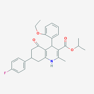 Propan-2-yl 4-(2-ethoxyphenyl)-7-(4-fluorophenyl)-2-methyl-5-oxo-1,4,5,6,7,8-hexahydroquinoline-3-carboxylate