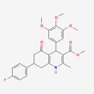 Methyl 7-(4-fluorophenyl)-2-methyl-5-oxo-4-(3,4,5-trimethoxyphenyl)-1,4,5,6,7,8-hexahydroquinoline-3-carboxylate