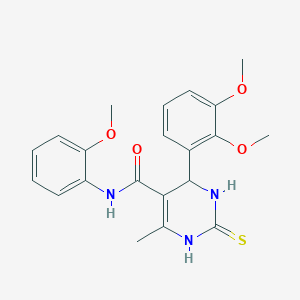 molecular formula C21H23N3O4S B409580 4-(2,3-dimethoxyphenyl)-N-(2-methoxyphenyl)-6-methyl-2-thioxo-1,2,3,4-tetrahydro-5-pyrimidinecarboxamide 