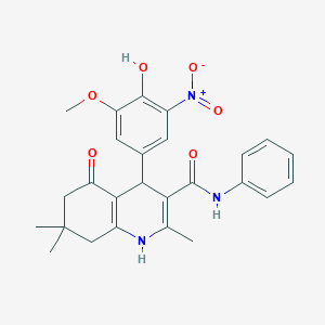 4-(4-hydroxy-3-methoxy-5-nitrophenyl)-2,7,7-trimethyl-5-oxo-N-phenyl-1,4,5,6,7,8-hexahydro-3-quinolinecarboxamide