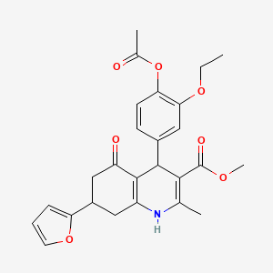 Methyl 4-[4-(acetyloxy)-3-ethoxyphenyl]-7-(furan-2-yl)-2-methyl-5-oxo-1,4,5,6,7,8-hexahydroquinoline-3-carboxylate