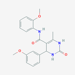 molecular formula C20H21N3O4 B409582 N-(2-methoxyphenyl)-4-(3-methoxyphenyl)-6-methyl-2-oxo-1,2,3,4-tetrahydro-5-pyrimidinecarboxamide CAS No. 332372-97-1