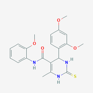 molecular formula C21H23N3O4S B409584 4-(2,4-dimethoxyphenyl)-N-(2-methoxyphenyl)-6-methyl-2-thioxo-1,2,3,4-tetrahydro-5-pyrimidinecarboxamide 