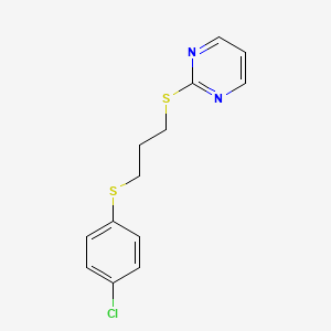 2-[3-(4-Chlorophenyl)sulfanylpropylsulfanyl]pyrimidine