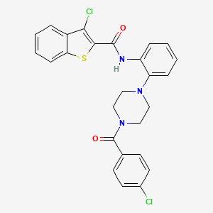 molecular formula C26H21Cl2N3O2S B4095896 3-chloro-N-(2-{4-[(4-chlorophenyl)carbonyl]piperazin-1-yl}phenyl)-1-benzothiophene-2-carboxamide 