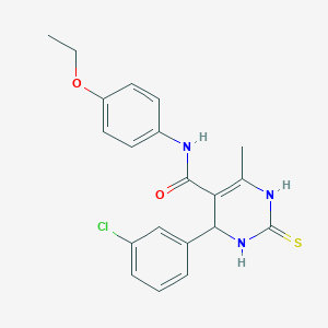 molecular formula C20H20ClN3O2S B409591 4-(3-chlorophenyl)-N-(4-ethoxyphenyl)-6-methyl-2-thioxo-1,2,3,4-tetrahydro-5-pyrimidinecarboxamide 