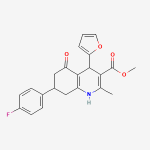 Methyl 7-(4-fluorophenyl)-4-(furan-2-yl)-2-methyl-5-oxo-1,4,5,6,7,8-hexahydroquinoline-3-carboxylate