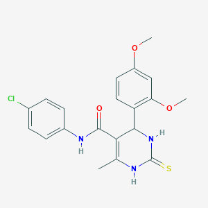 molecular formula C20H20ClN3O3S B409593 N-(4-chlorophenyl)-4-(2,4-dimethoxyphenyl)-6-methyl-2-thioxo-1,2,3,4-tetrahydro-5-pyrimidinecarboxamide 