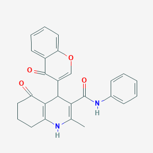 molecular formula C26H22N2O4 B4095930 2-methyl-5-oxo-4-(4-oxo-4H-chromen-3-yl)-N-phenyl-1,4,5,6,7,8-hexahydroquinoline-3-carboxamide 