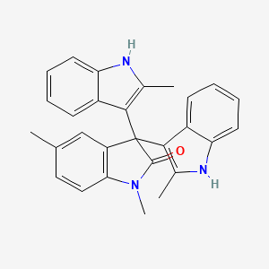 molecular formula C28H25N3O B4095937 1,5-dimethyl-3,3-bis(2-methyl-1H-indol-3-yl)indol-2-one 