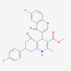 methyl 4-(6-chloro-4-oxo-4H-chromen-3-yl)-7-(4-fluorophenyl)-2-methyl-5-oxo-1,4,5,6,7,8-hexahydroquinoline-3-carboxylate